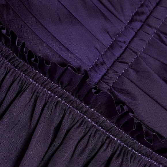 NWT ULLA JOHNSON Mia ruched ruffled satin top Purple Size 10 - Picture 15 of 16